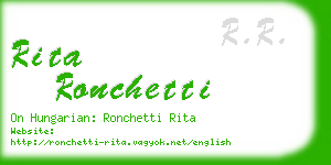 rita ronchetti business card